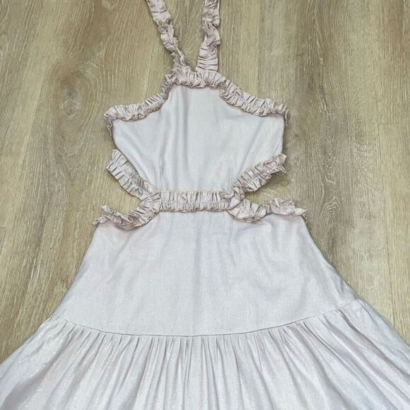 Margo Baridon x Anthropologie Ruffle Accented Halter Tie Maxi Dress, Women’s XS - Picture 11 of 14